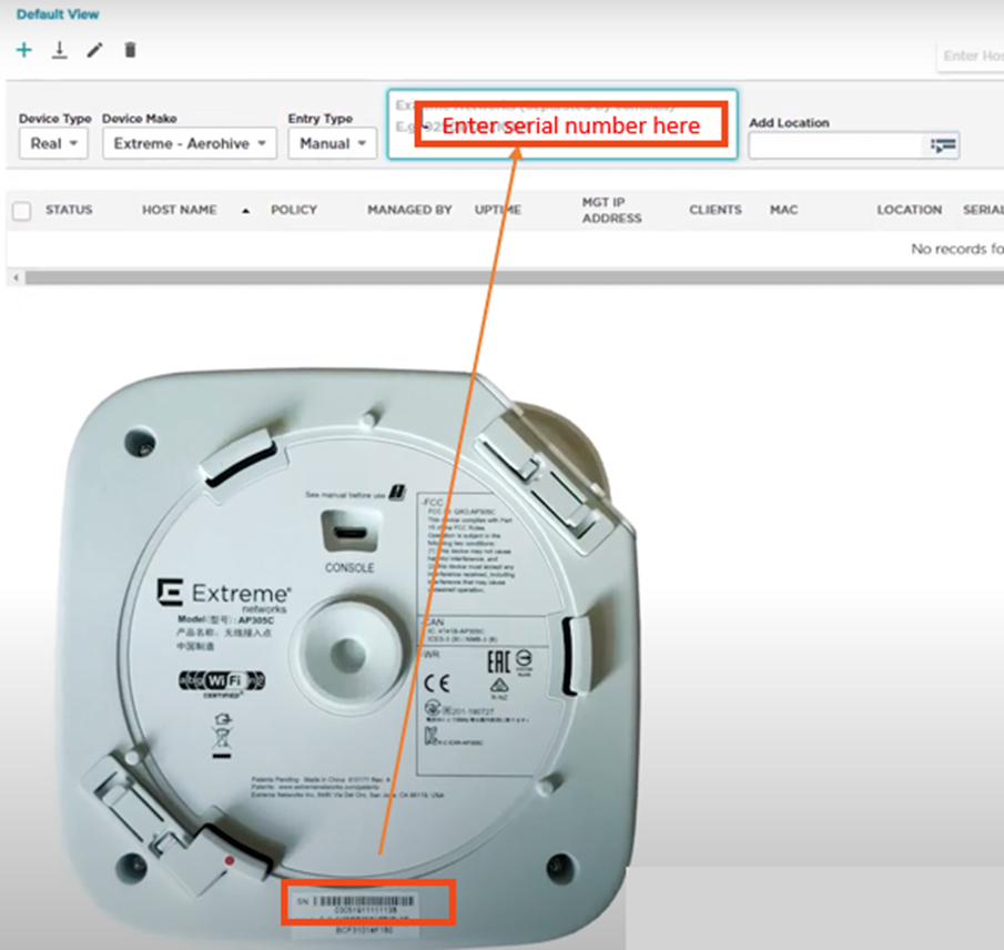 ExtremeCloud IQ Serial Number